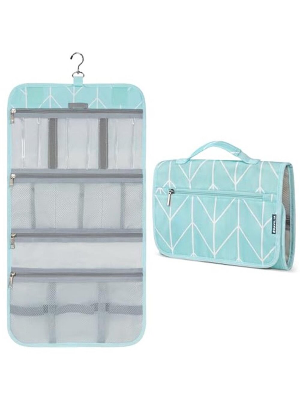 Hanging Toiletry Bag for Women Men Foldable Travel Organizer Teal